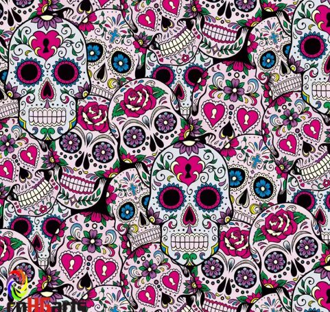 Hydro Dipp Film – Sugar Skulls Rosa (50cm x 1m)